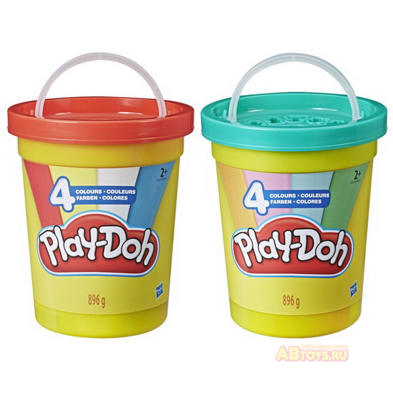 Набор для творчества Hasbro Play-Doh для лепки Большая банка 4 цвета 2 вида