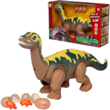 Динозавр Junfa Апатозавр коричневый. Ходит, откладывает яйца, свет, звук.