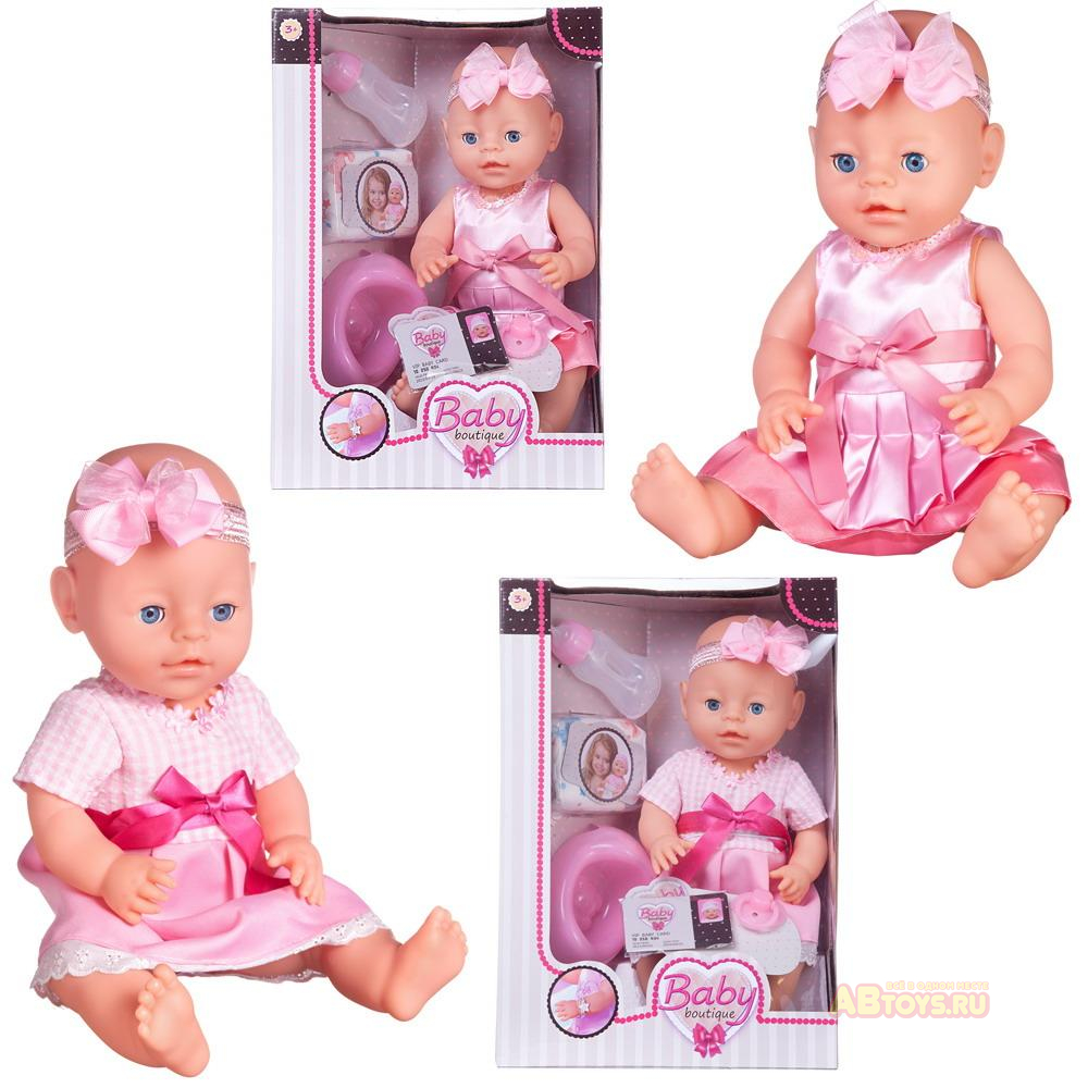 Кукла Baby boutique Пупс 40см, пьет и писает, в ассортименте 2 вида, в наборе с аксессуарами