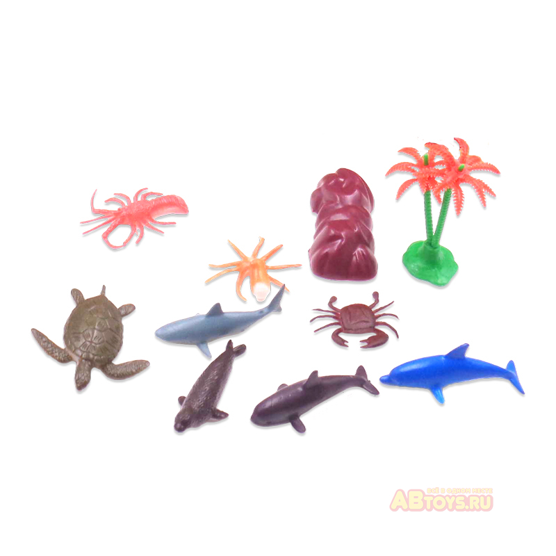 Игровой набор ABtoys Фигурки морских животных "В мире животных" 10 предметов