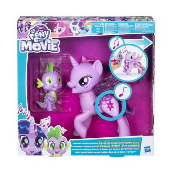 Игровой набор Hasbro My Little Pony Movie Мерцание Пони Дружеский дуэт (Поющая Твайлайт Спаркл и Спайк)