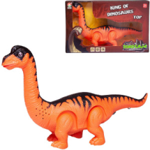 Динозавр Junfa Брахиозавр, оранжевый, электромеханический, свет, звук