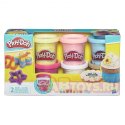 Набор для творчества Hasbro Play-Doh для лепки 6 баночек с конфетти