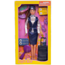Игровой набор Кукла Defa Lucy Стюардесса в сине-белой форме, игровые предметы, 29 см