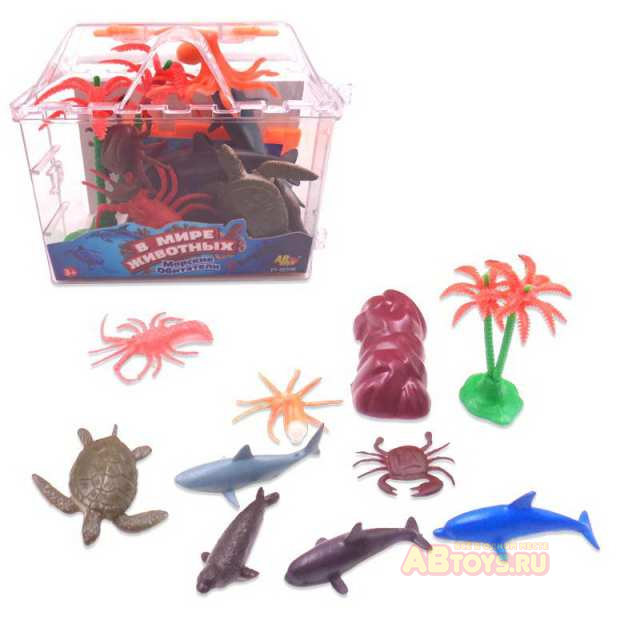 Игровой набор ABtoys Фигурки морских животных "В мире животных" 10 предметов