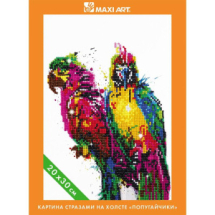 Набор для творчества Maxi Art Картина стразами на холсте Попугайчики 20х30см