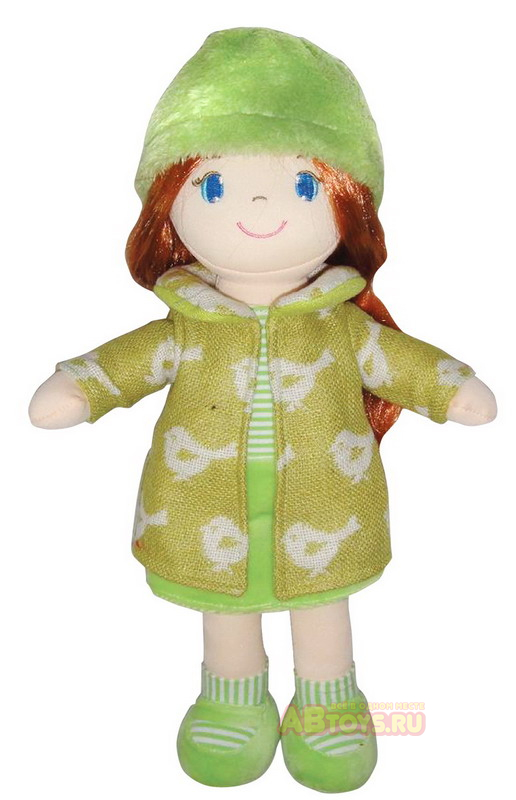 Кукла ABtoys Мягкое сердце, рыжая в зелёном пальто, мягконабивная, 36 см