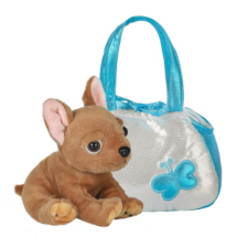 Мягкая игрушка Abtoys Животные в сумочках. Щенок коричневый, 16 см