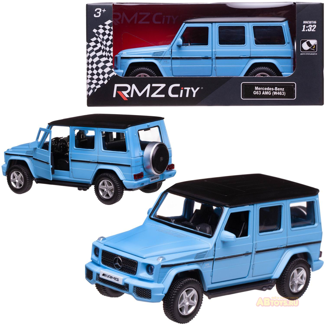 Машинка металлическая Uni-Fortune RMZ City 1:35 MERCEDES BENZ G63, Цвет  матовый голубой ✔️ купить на Abtoys-Казань