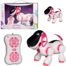 Интерактивная игрушка Junfa Умный питомец Робо-собака бело-розовая обучающая на радиоуправлении