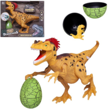 Игровой набор Junfa Динозавры (большой желтый динозавр, яйцо) на батарейках, свет, звук