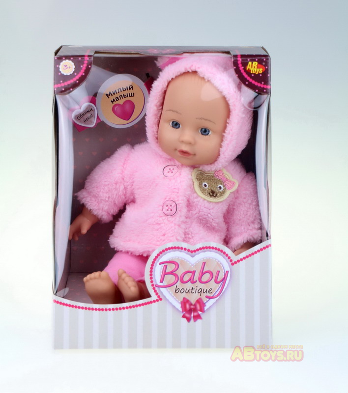 Кукла ABtoys Baby boutique Пупс 33 см, розовый костюмчик