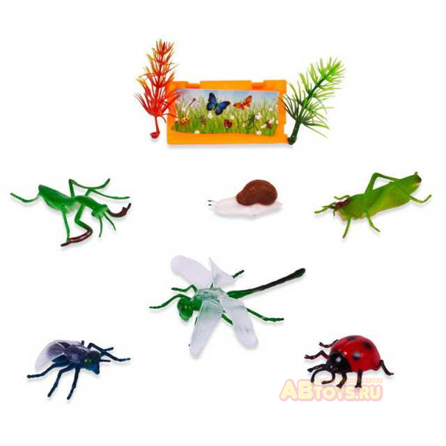 Игровой набор ABtoys Фигурки несекомых "В мире животных" 8 предметов